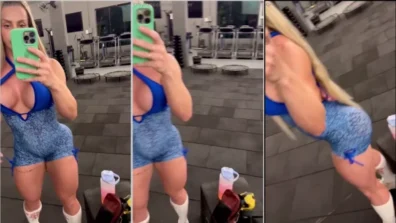 Ana Khuber gostosa treinado na academia