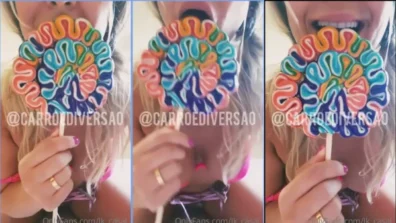 Lais Exibidinha chupando pirulito com safadeza