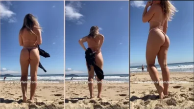Lais Exibidinha exibindo suas belas curvas na praia