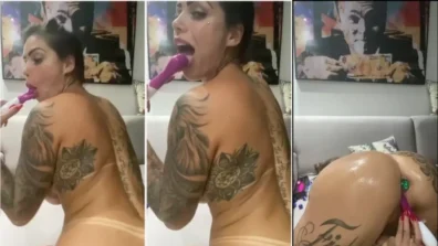 Pornozão morena delícia com dildo na xoxota grande