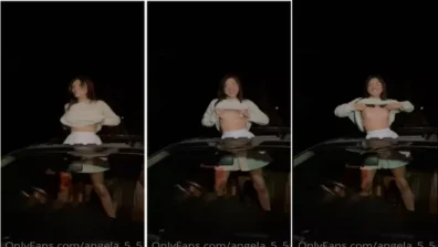 Angela gostosinha dançando no carro