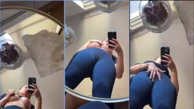 Laura Sahar provocando, mostrando a calça marcando a buceta