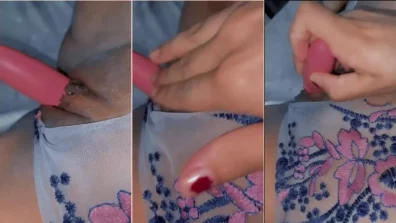Taty Silva nua com vibrador rosa na bucetinha