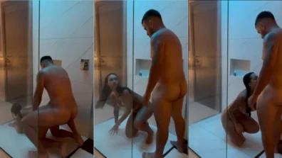 Safado fudeu a Tati Formento de quatro no banheiro