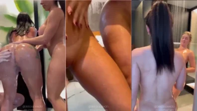 Debora Peixoto excitada, tomando banho pelada com as amigas