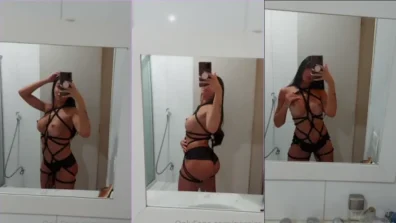 Confira a Jessica Paraizo com seios de fora na frente do espelho