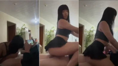 Ninfa Japa video sentando em um pau grande