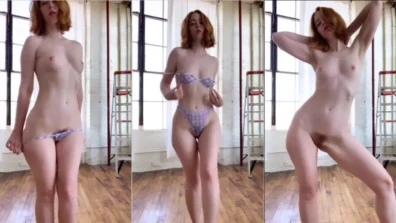 Gata Erna Burn fazendo um strip-tease