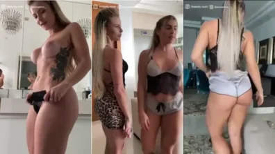 Gata Maikelly Muhl ficando pelada para tomar banho com a amiga