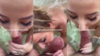 Maravilhosa Nayara Macedo chupando um cara na piscina