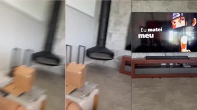 Martina Oliver assistindo naruto com a bunda de fora