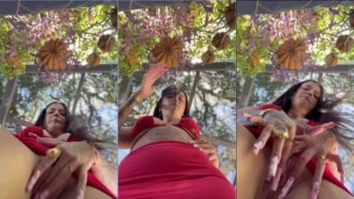 Amadora Paula Faget em publico esfregando a xota