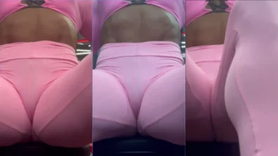 Gracyanne Barbosa de calça rosa mostrando sua xereca gulosa