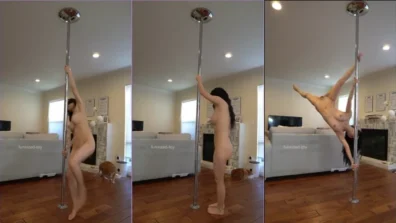 Kayle Eli gostosa magrinha no pole dance rebolando