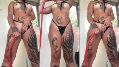 Video caseiro da gostosa tomando banho de mangueira