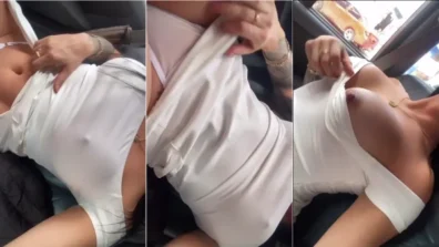 Gostosa Lau Prieto mostrou as tetas no uber
