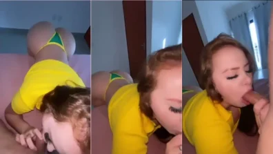 Michelly Ruiva na chupada deliciosa de cacete grande