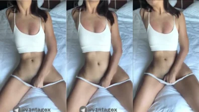 Monpetite safada tetuda com as mãos na xoxota carnuda