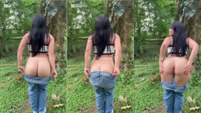 Video vazado da Bella Sommer mostrando a buceta e o cuzinho no mato