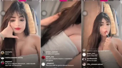 Ninfeta gata peituda se mostrando na câmera