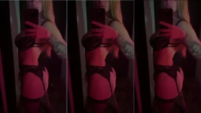 Sofia Barrero usando uma lingerie preta super sexy