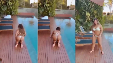 Video safado da Mulher Melão provocando na beira da piscina