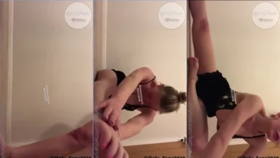 Bethanylilya se exibindo toda enquanto se alonga