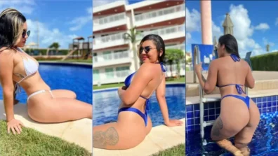 Safadinha Gaby Lopez toda gostosa na beira da piscina