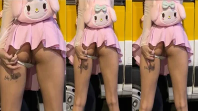 Video amador da redcutieangel mostrando o cu antes de entrar na van escolar